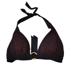 Swim Systems Black Maroon Bikini Top Swimsuit Size Small NWT #7318
